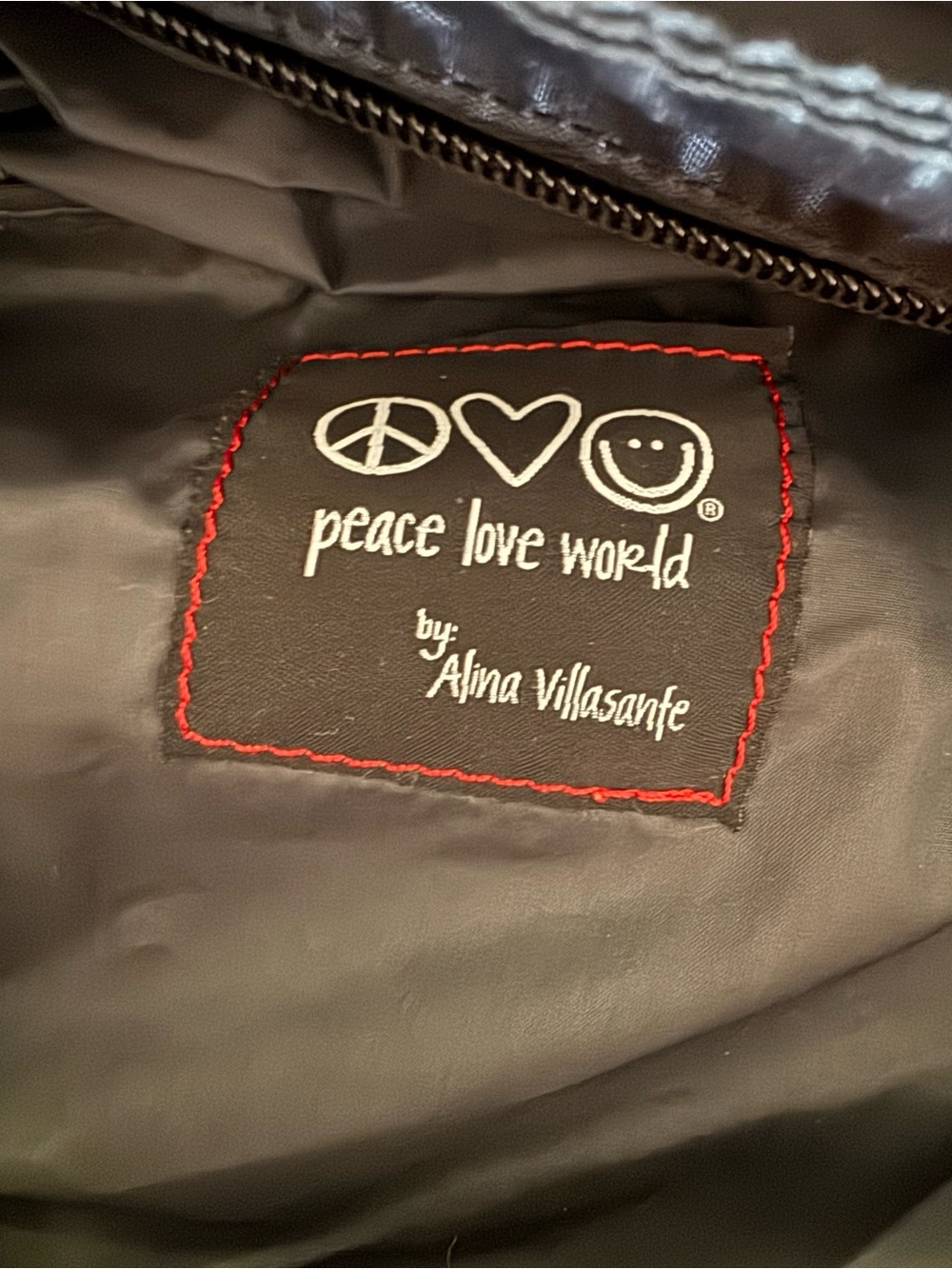 Peace Love World Black Tote Duffle Overnight Bag - Picture 5 of 6